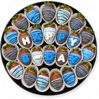 Blue Birthday Chocolate Strawberries - Large