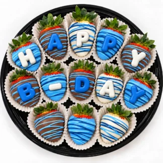 Blue Birthday Chocolate Strawberries - Medium