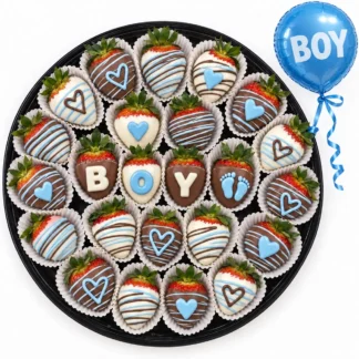 Newborn Boy Chocolate Strawberries - Large