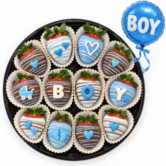 Newborn Boy Chocolate Strawberries - Medium