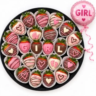 Newborn Girl Chocolate Strawberries - Large