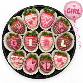 Newborn Girl Chocolate Strawberries - Medium