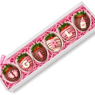 Newborn Girl Chocolate Strawberries - Small