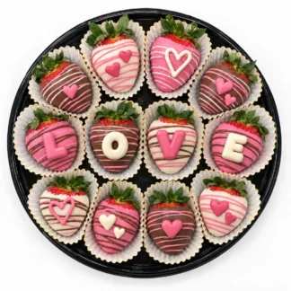 Pink Valentine Chocolate Strawberries - Medium