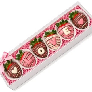 Pink Valentine Chocolate Strawberries - Small